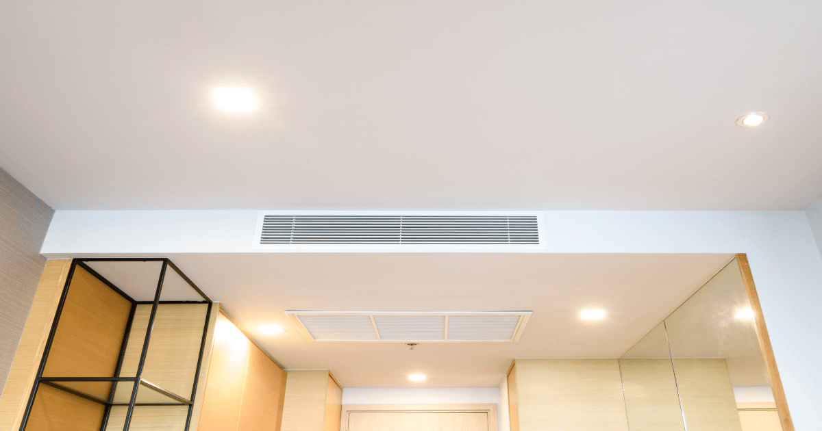 Een ventilatierooster in de woonkamer.